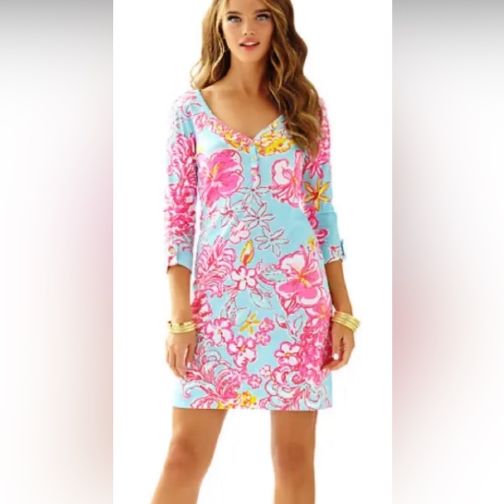 Lilly Pulitzer Palmetto Dress 🌴🩵🩷